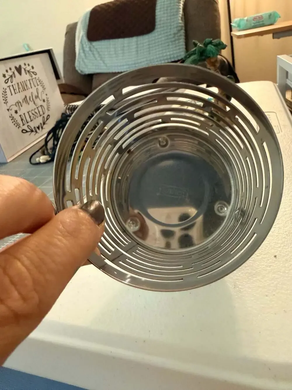 IKEA Stainless Steel Metal Cutout Candle Holder Vase Container